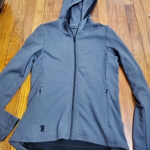 Chrome Merino Cobra Charcoal Gray Zipper Hoodie Womens Sz S